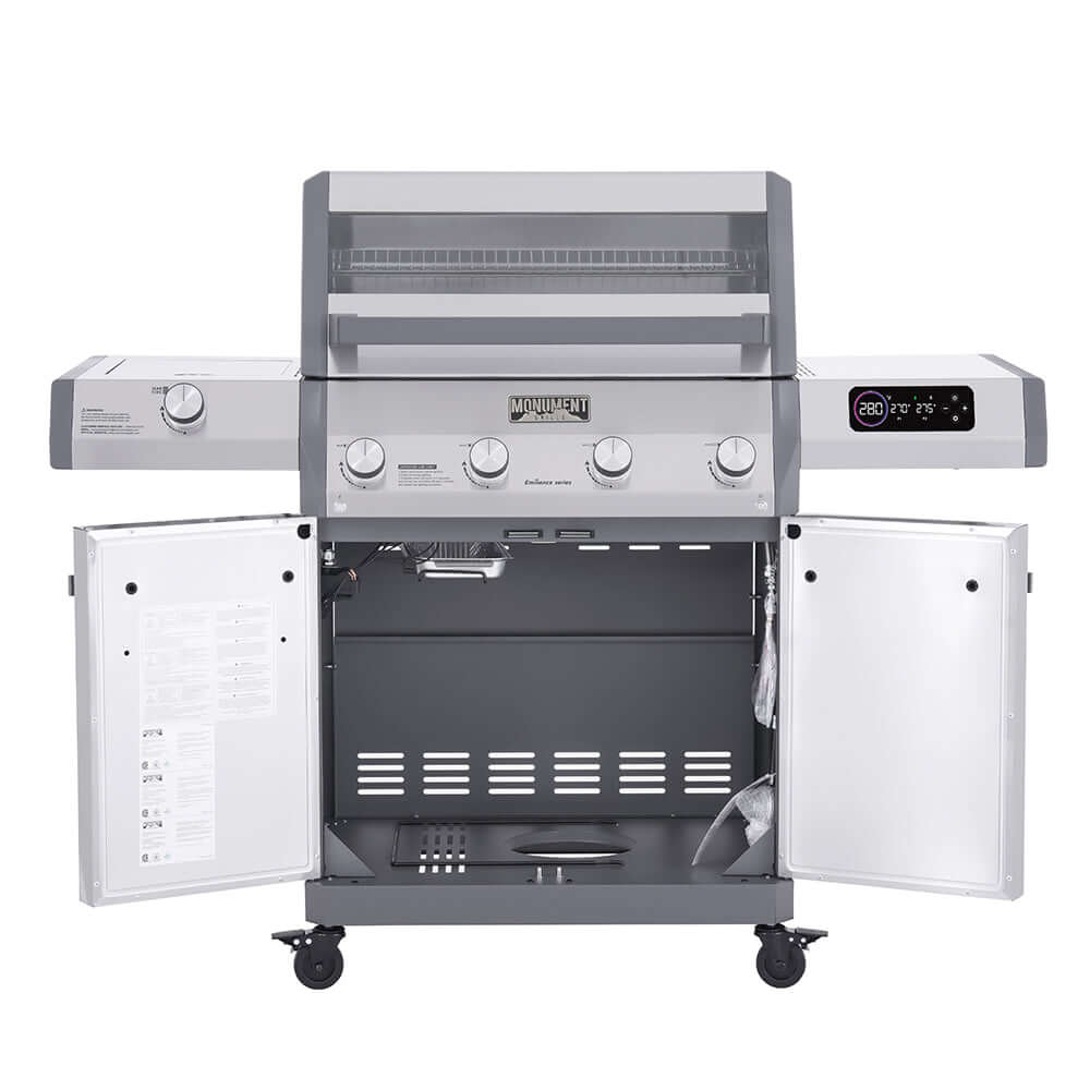 Monument Grills Eminence 405 Smart 4-Burner Gas Grill with Side Sear Burner & ClearView Lid