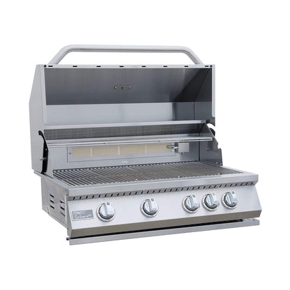 KoKoMo Grills Baja 9' Outdoor BBQ Island with 32" Built-In Grill, Refrigerator & Fire Feature