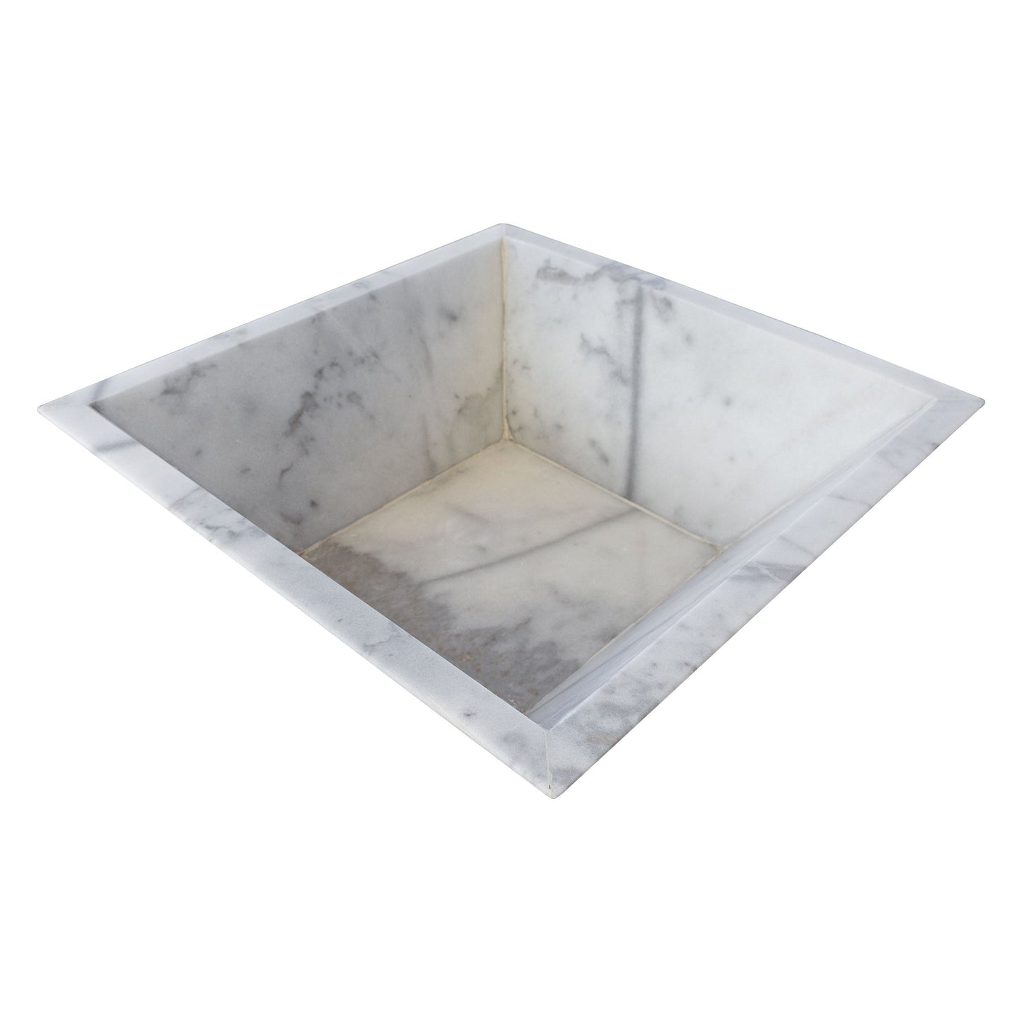 24" Carrara White Marble Outdoor Fire Pit – Natural Stone