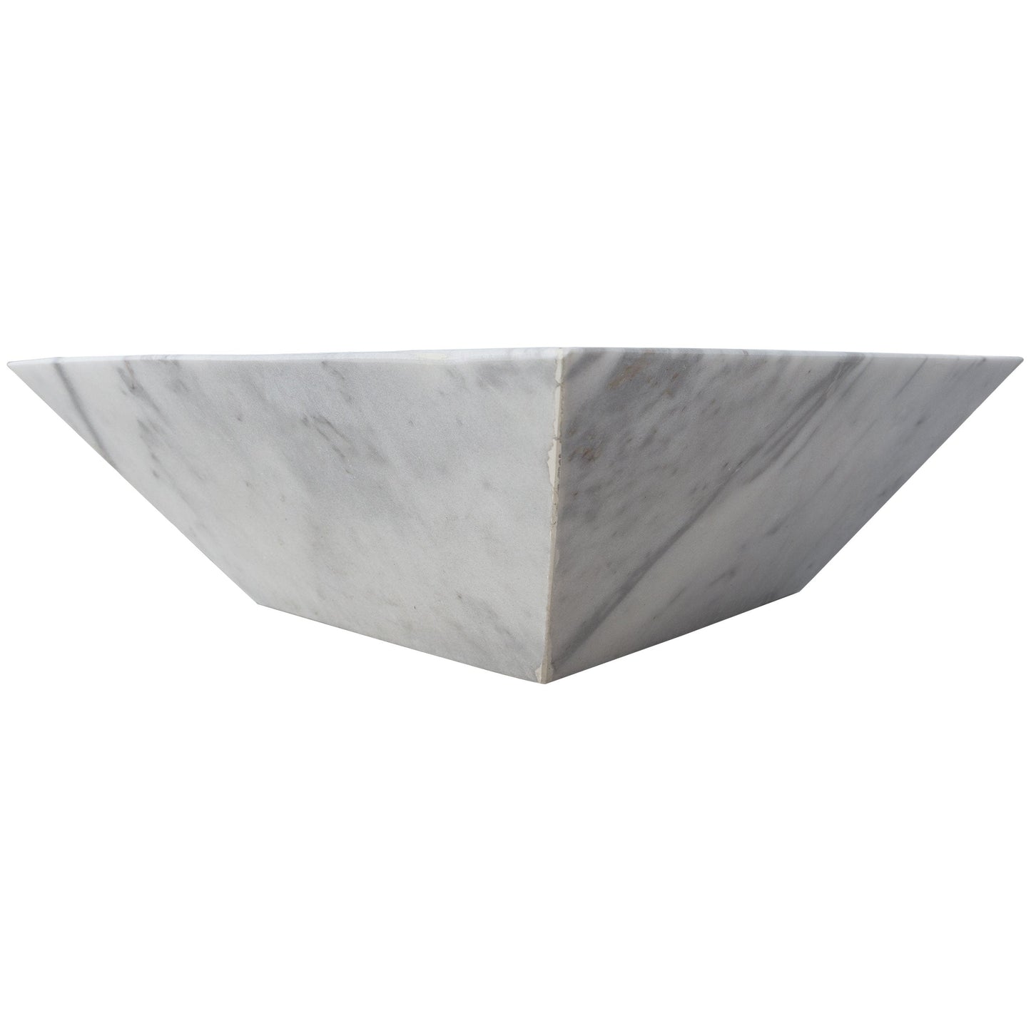 24" Carrara White Marble Outdoor Fire Pit – Natural Stone
