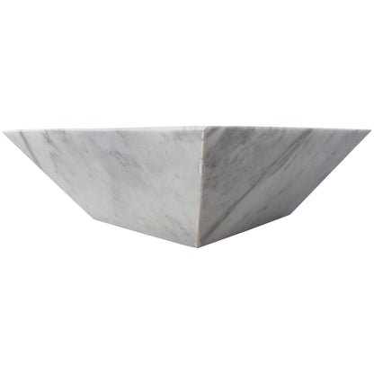 24" Carrara White Marble Outdoor Fire Pit – Natural Stone