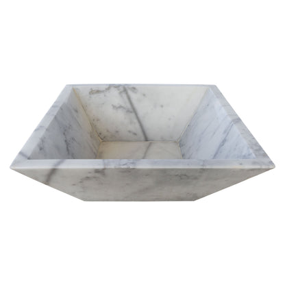 24" Carrara White Marble Outdoor Fire Pit – Natural Stone