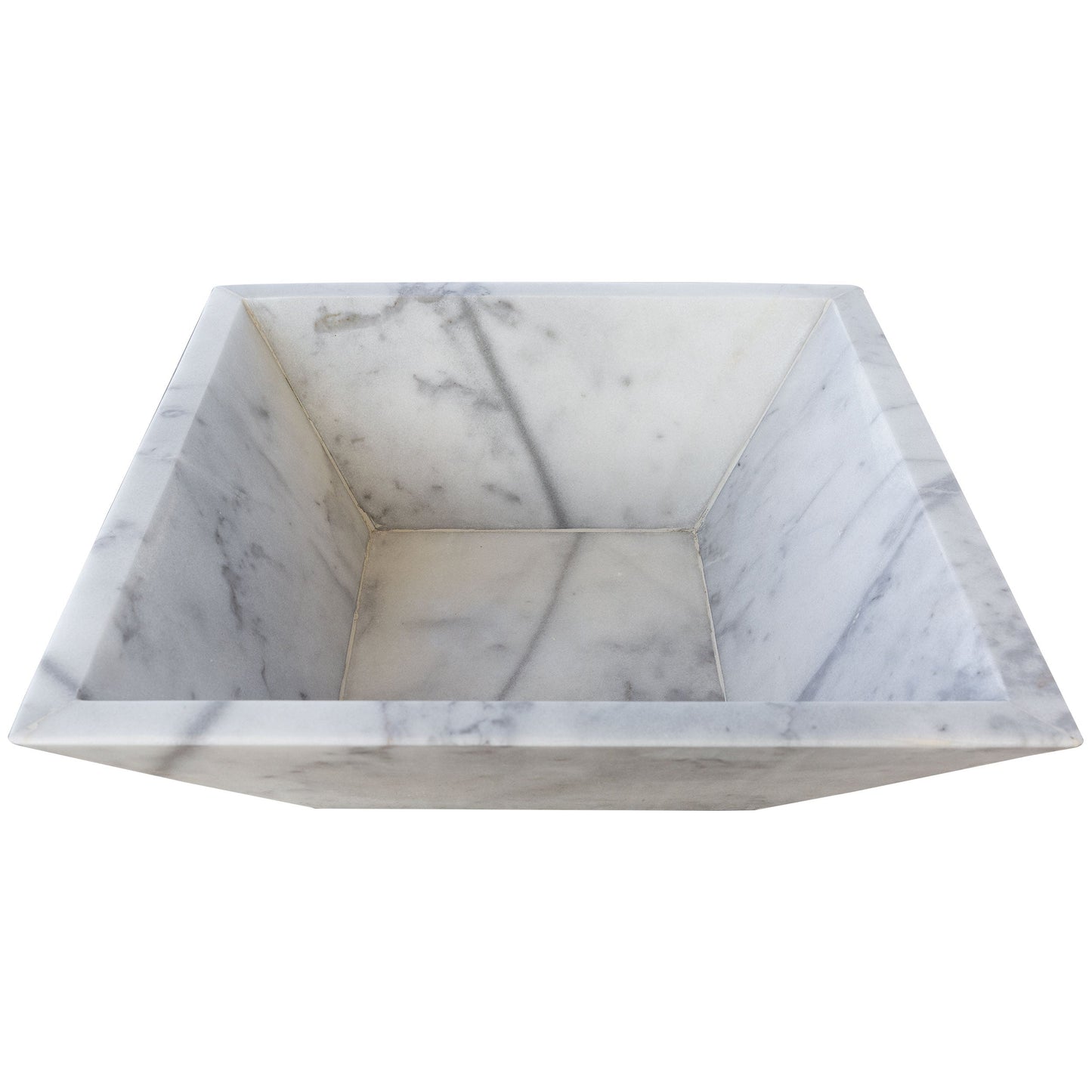 24" Carrara White Marble Outdoor Fire Pit – Natural Stone
