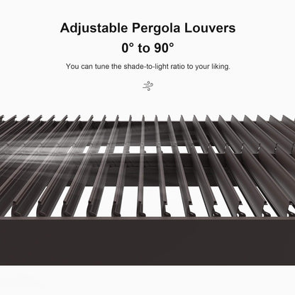 Alora Aluminum Louvered Pergola with Adjustable Roof & LED Lights