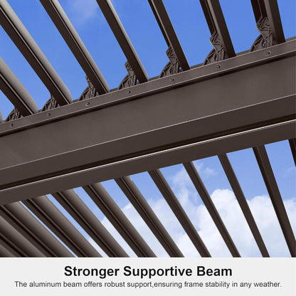 Alora Aluminum Louvered Pergola with Adjustable Roof & LED Lights