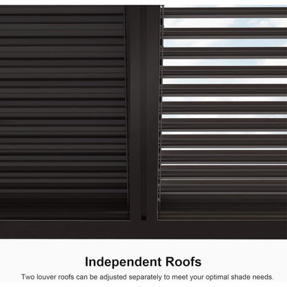 Alora Aluminum Louvered Pergola with Adjustable Roof & LED Lights