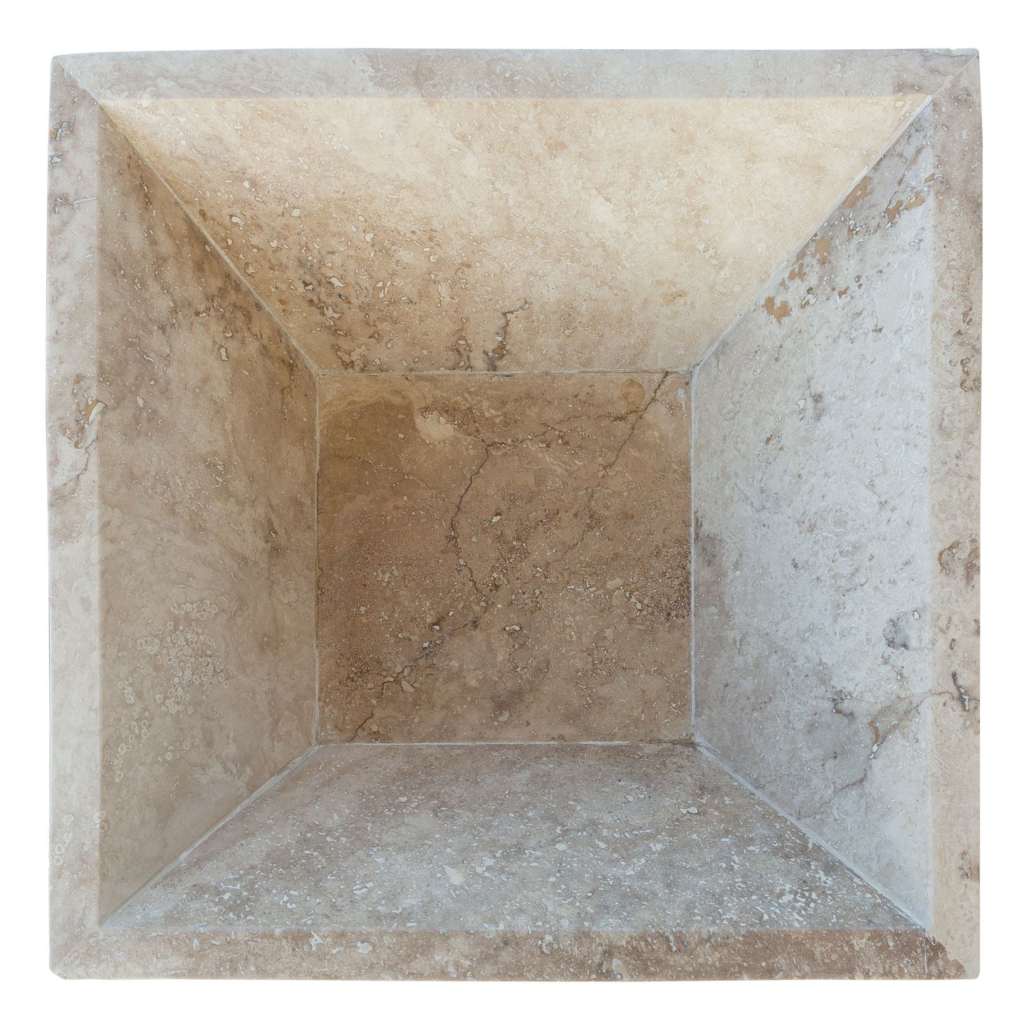 24" Natural Travertine Outdoor Fire Pit – Handcrafted Stone
