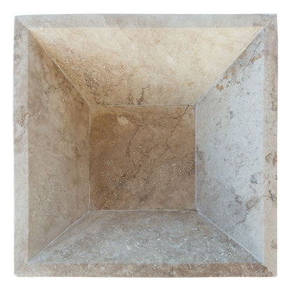 24" Natural Travertine Outdoor Fire Pit – Handcrafted Stone