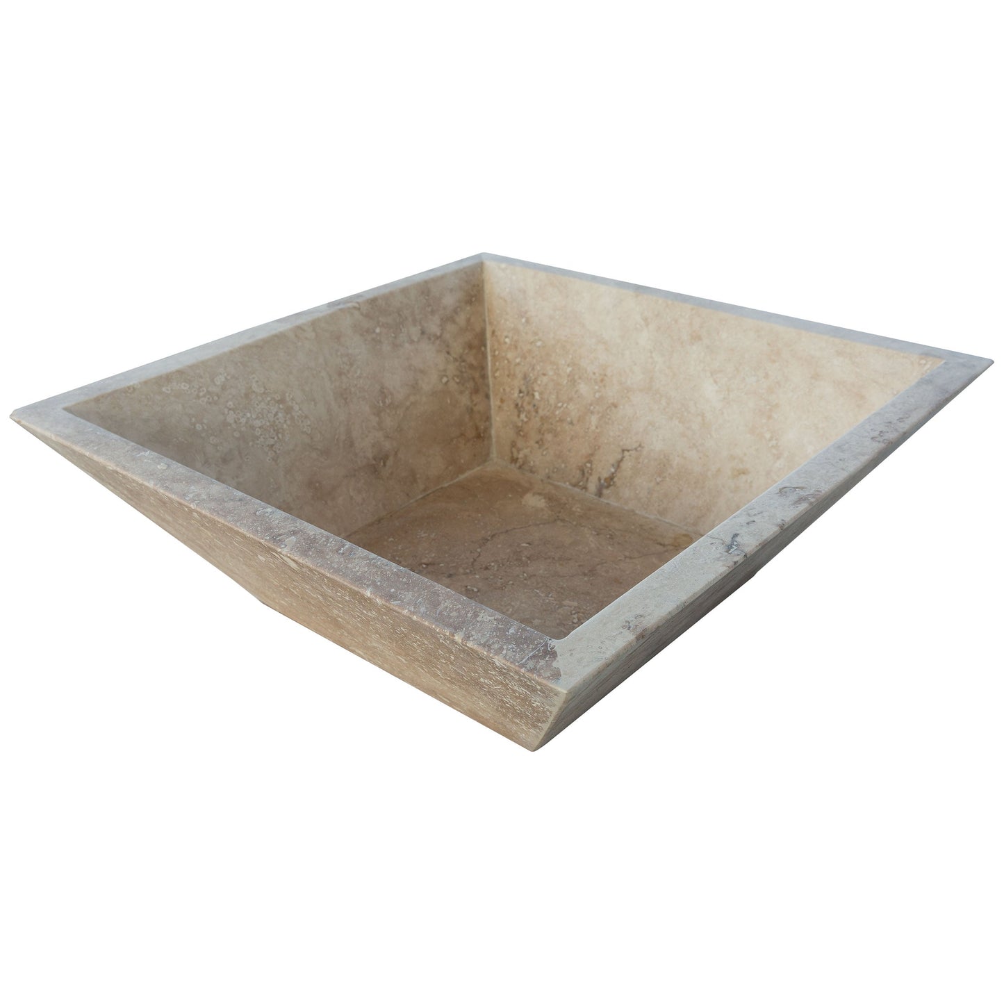 24" Natural Travertine Outdoor Fire Pit – Handcrafted Stone