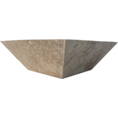 24" Natural Travertine Outdoor Fire Pit – Handcrafted Stone