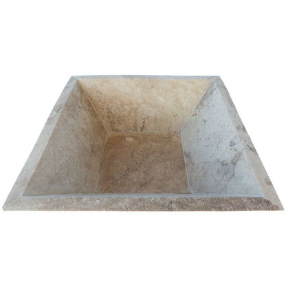 24" Natural Travertine Outdoor Fire Pit – Handcrafted Stone