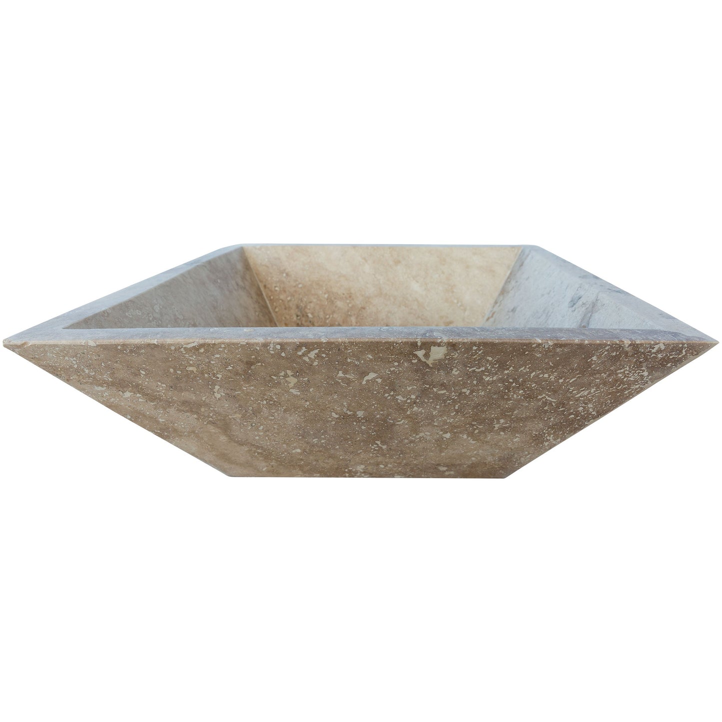 24" Natural Travertine Outdoor Fire Pit – Handcrafted Stone