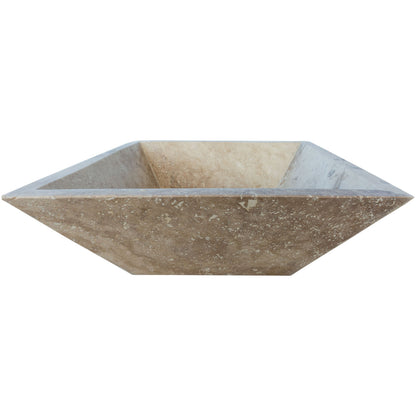 24" Natural Travertine Outdoor Fire Pit – Handcrafted Stone