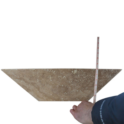 24" Natural Travertine Outdoor Fire Pit – Handcrafted Stone