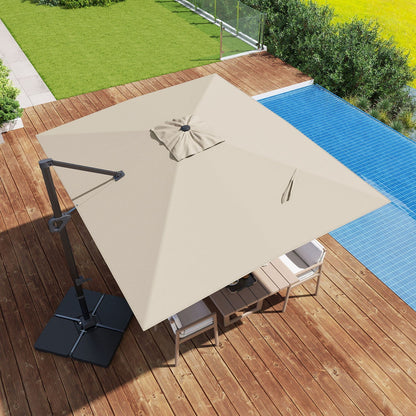Offset Hanging Patio Umbrella 11x9 ft with 220 lb Base