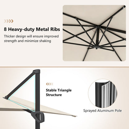 Offset Hanging Patio Umbrella 11x9 ft with 220 lb Base