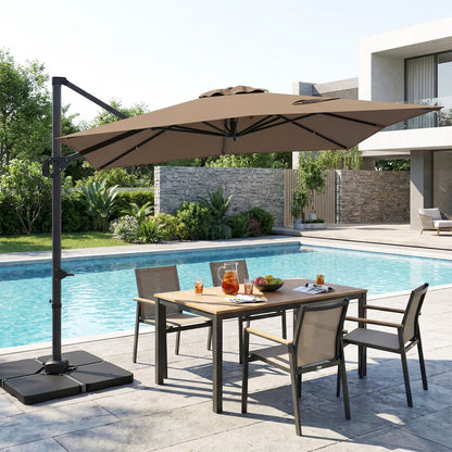 Offset Hanging Patio Umbrella 11x9 ft with 220 lb Base