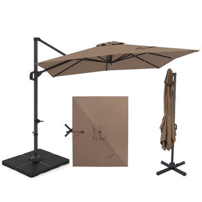 Offset Hanging Patio Umbrella 11x9 ft with 220 lb Base