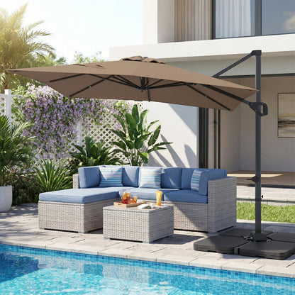 Offset Hanging Patio Umbrella 11x9 ft with 220 lb Base