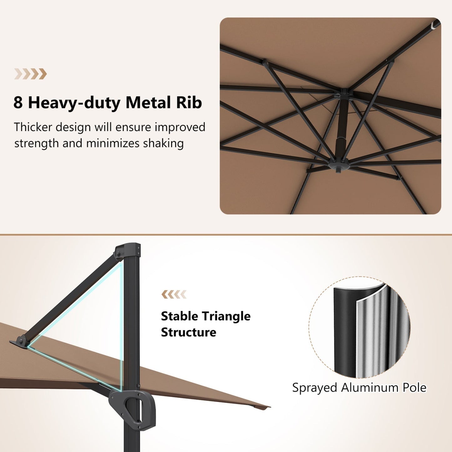 Offset Hanging Patio Umbrella 11x9 ft with 220 lb Base