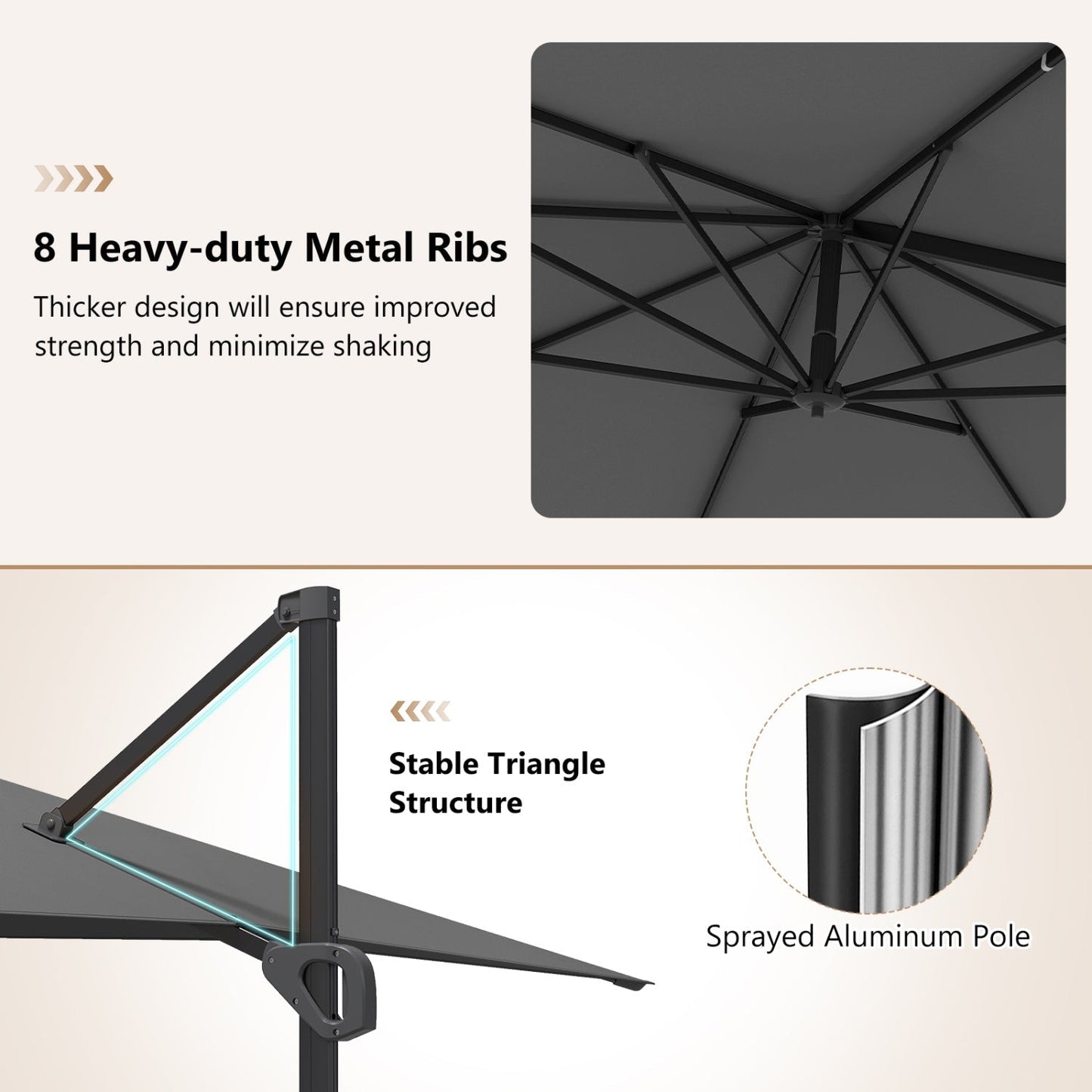 Offset Hanging Patio Umbrella 11x9 ft with 220 lb Base
