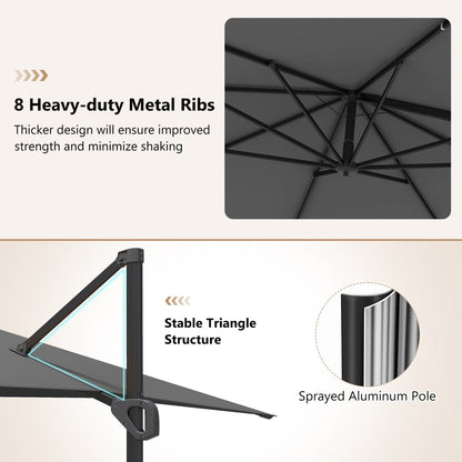 Offset Hanging Patio Umbrella 11x9 ft with 220 lb Base