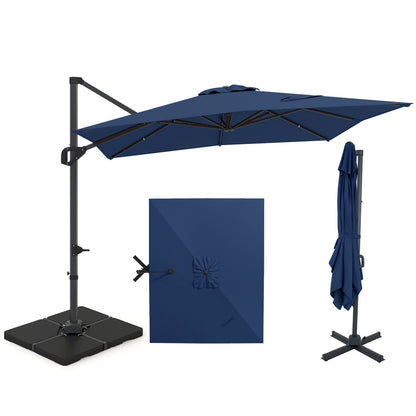 Offset Hanging Patio Umbrella 11x9 ft with 220 lb Base